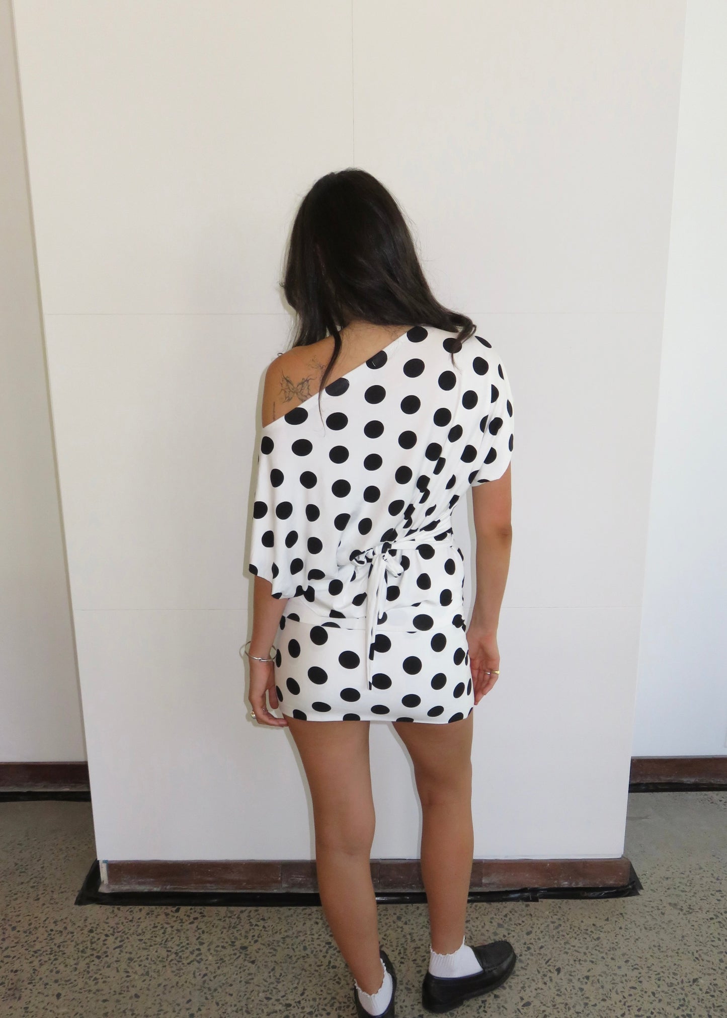 Polka dot mini skirt