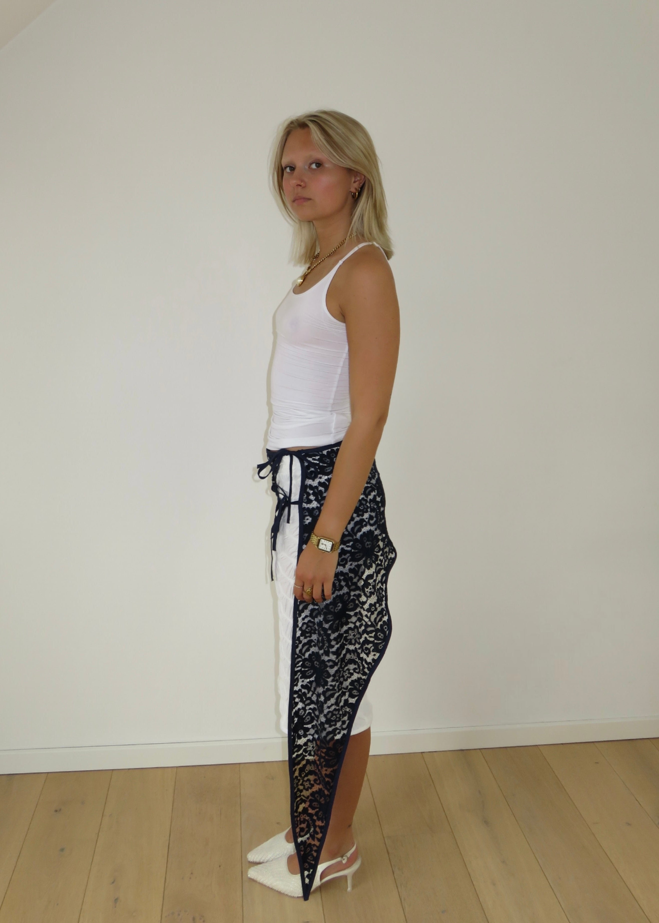 Navy Lace Skirt