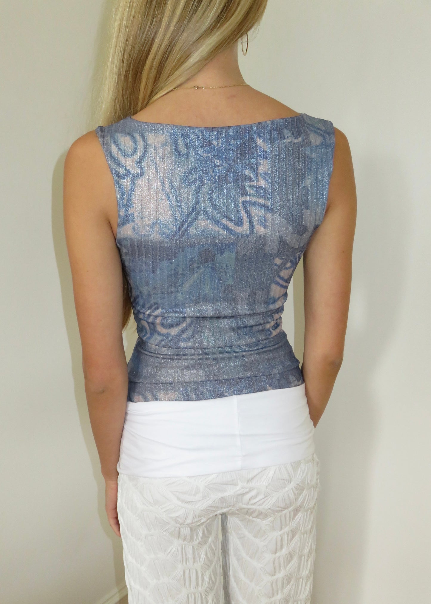 Metallic print top