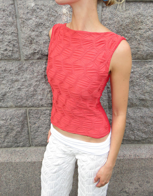 Red boatneck top