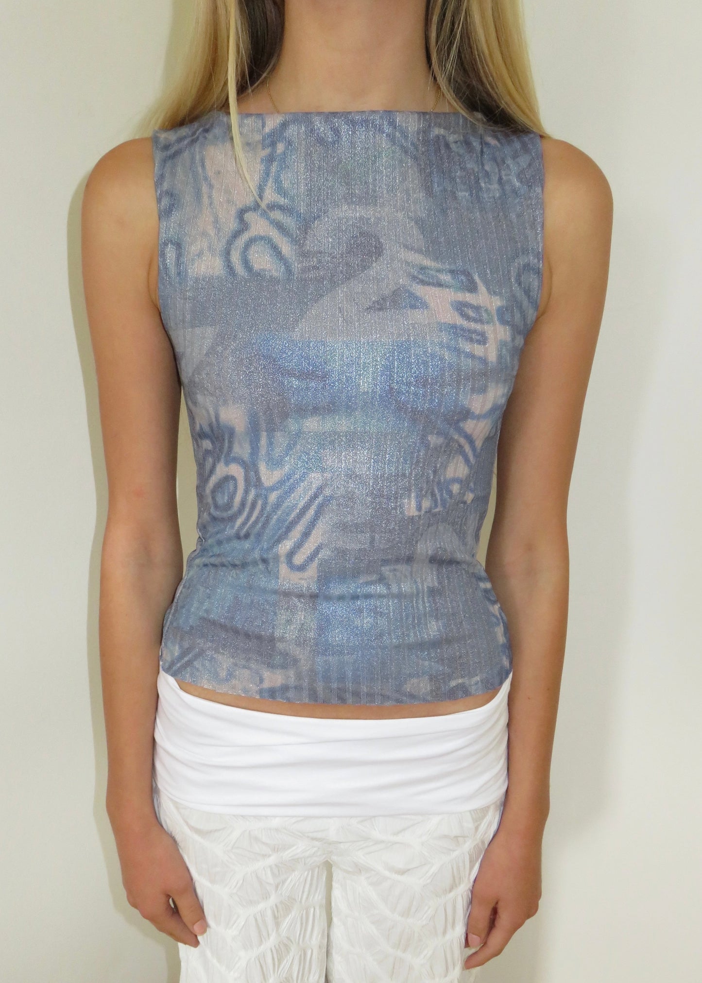 Metallic print top